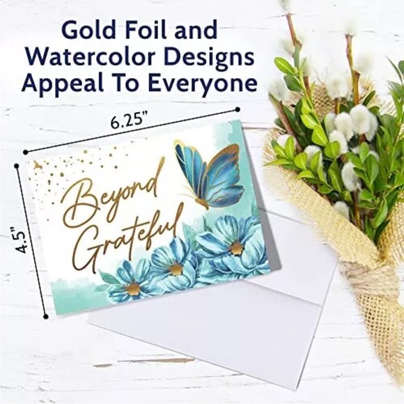 NEW 24 Gold Foil Sympathy Thank You Cards. 4.5” x 6.25” 3 Designs,8 of each card - Picture 8 of 8
